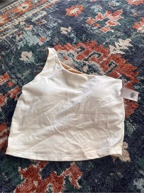Old Navy White One-Shoulder Tank Top